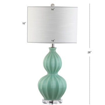 Faye 28" Glass LED Table Lamp - JONATHAN Y